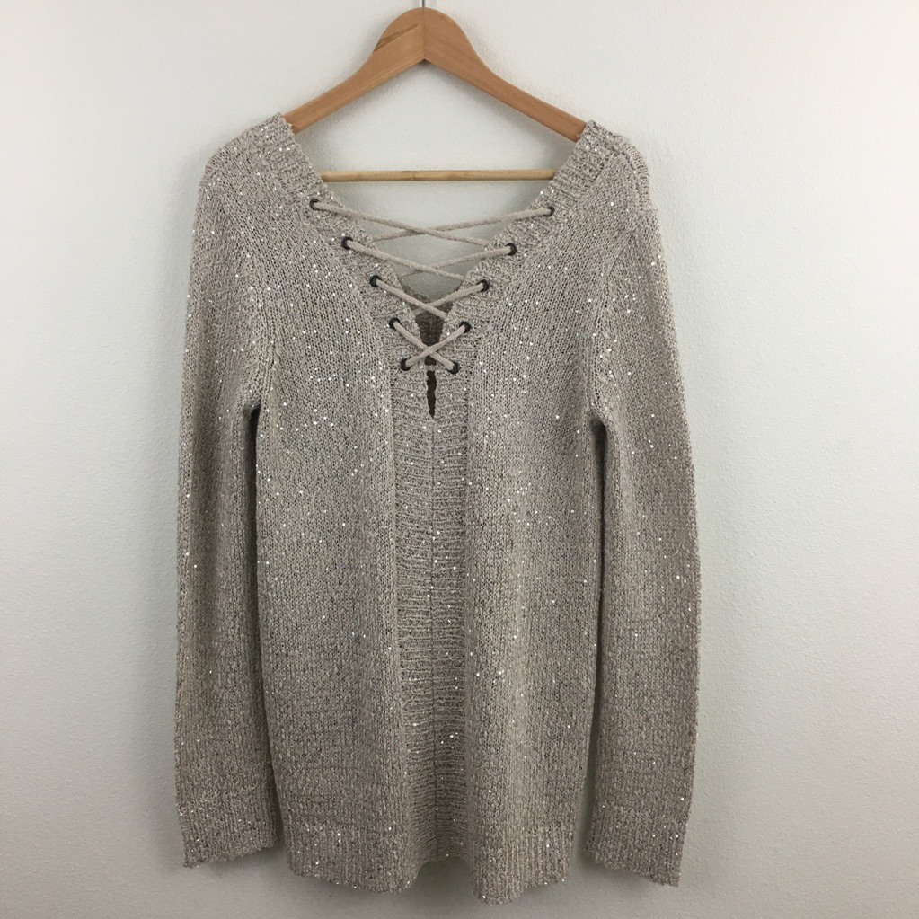 Jack By Bb Dakota | Gold Lace Up Sweater